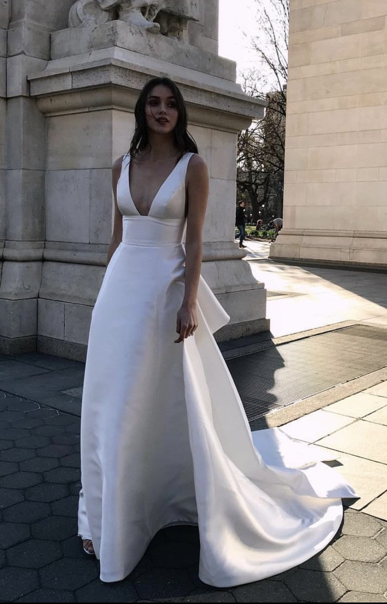 Sleeveless Mikado Wedding Dress Bridal and Formal Sleeveless Mikado Wedding Dress Bridal and Formal