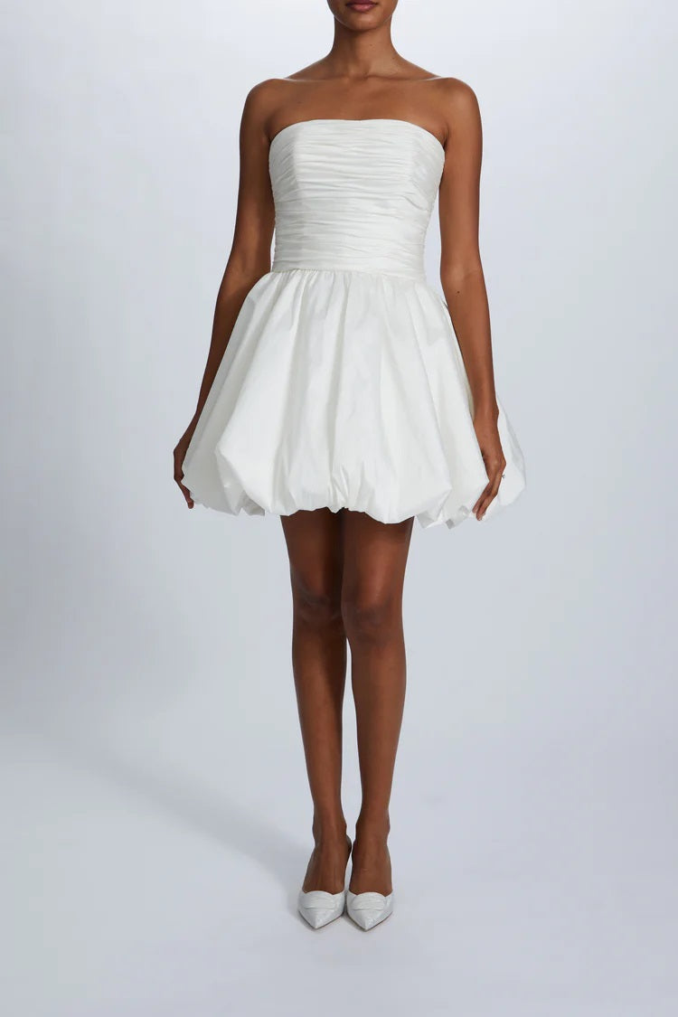 Taffeta Mini Little White Dress Bridal and Formal Taffeta Mini Little White Dress Bridal and Formal