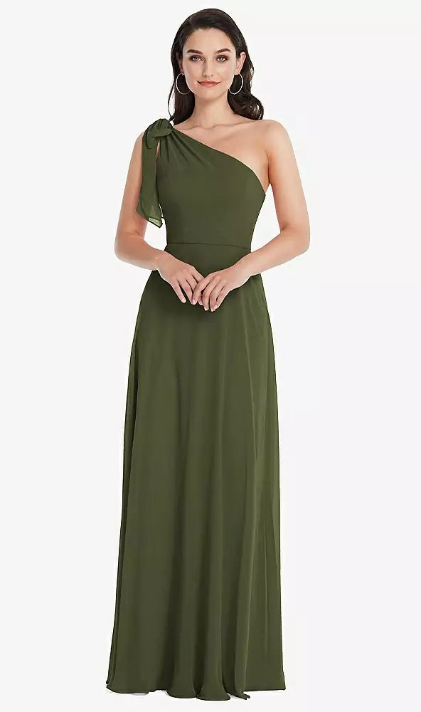 Draped One-Shoulder Bridesmaid Dress Bridal and Formal Draped One-Shoulder Bridesmaid Dress Bridal and Formal