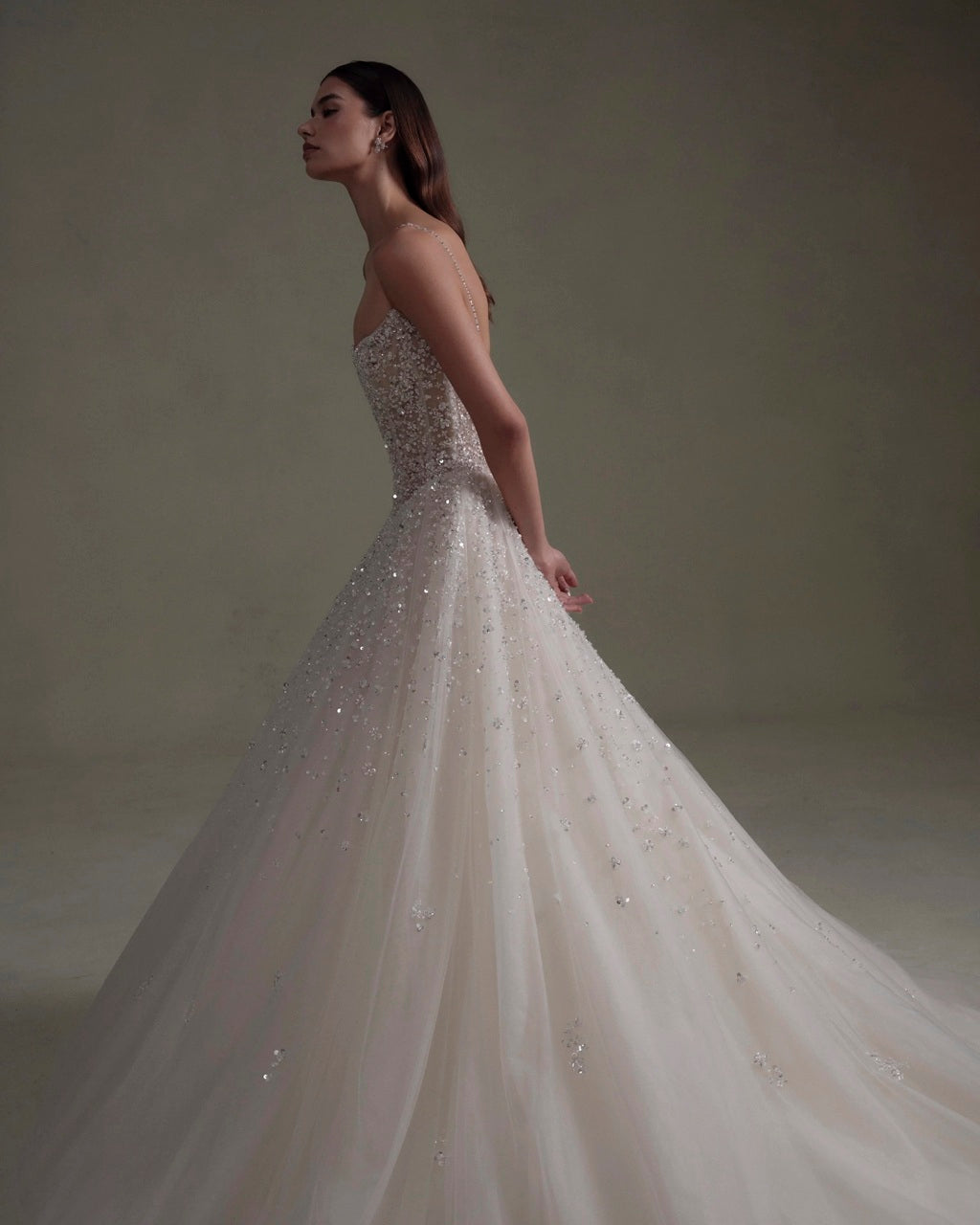 Beaded Basque Waist Wedding Dress