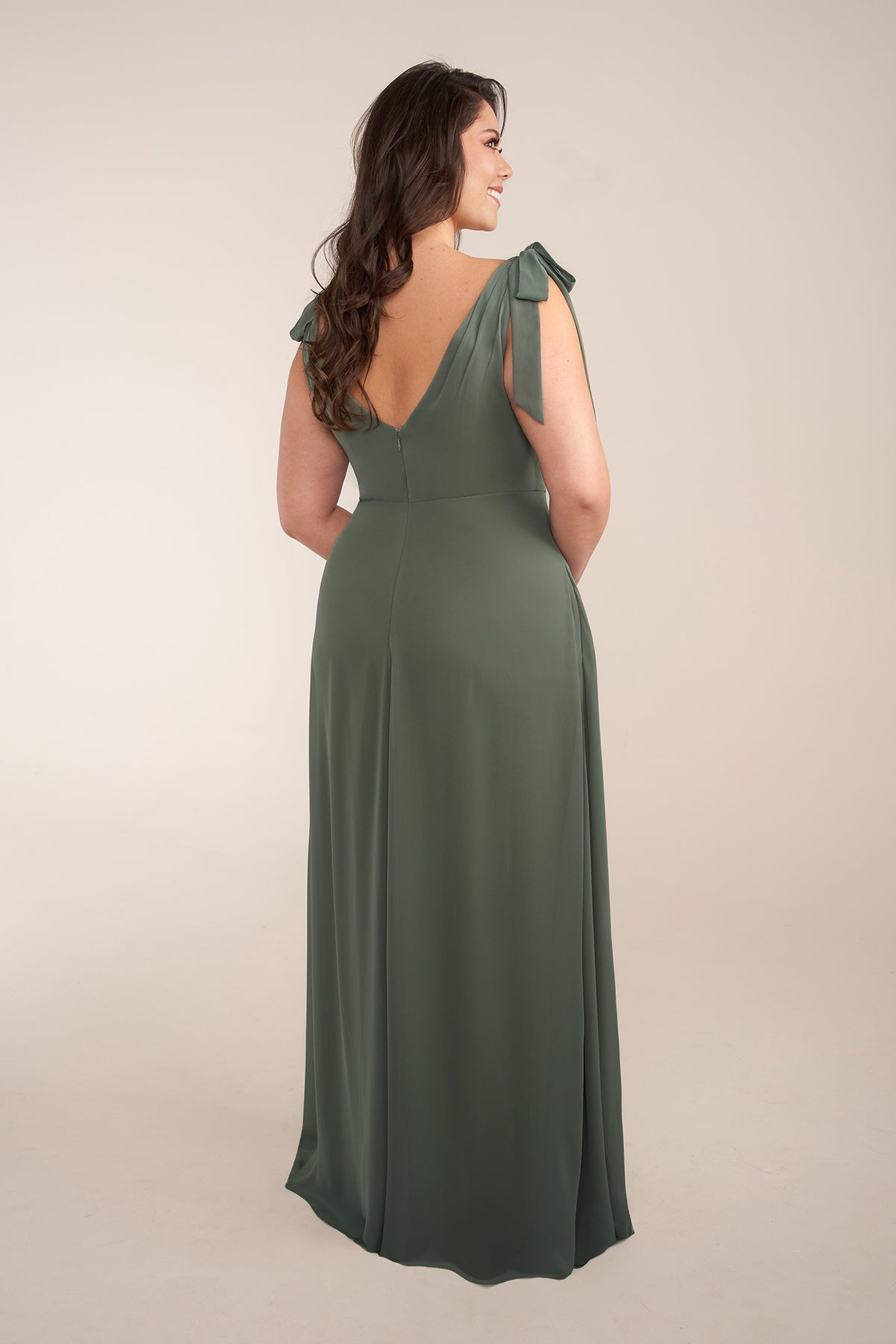 Chiffon A-Line Bridesmaid Dress with Shoulder Bows
