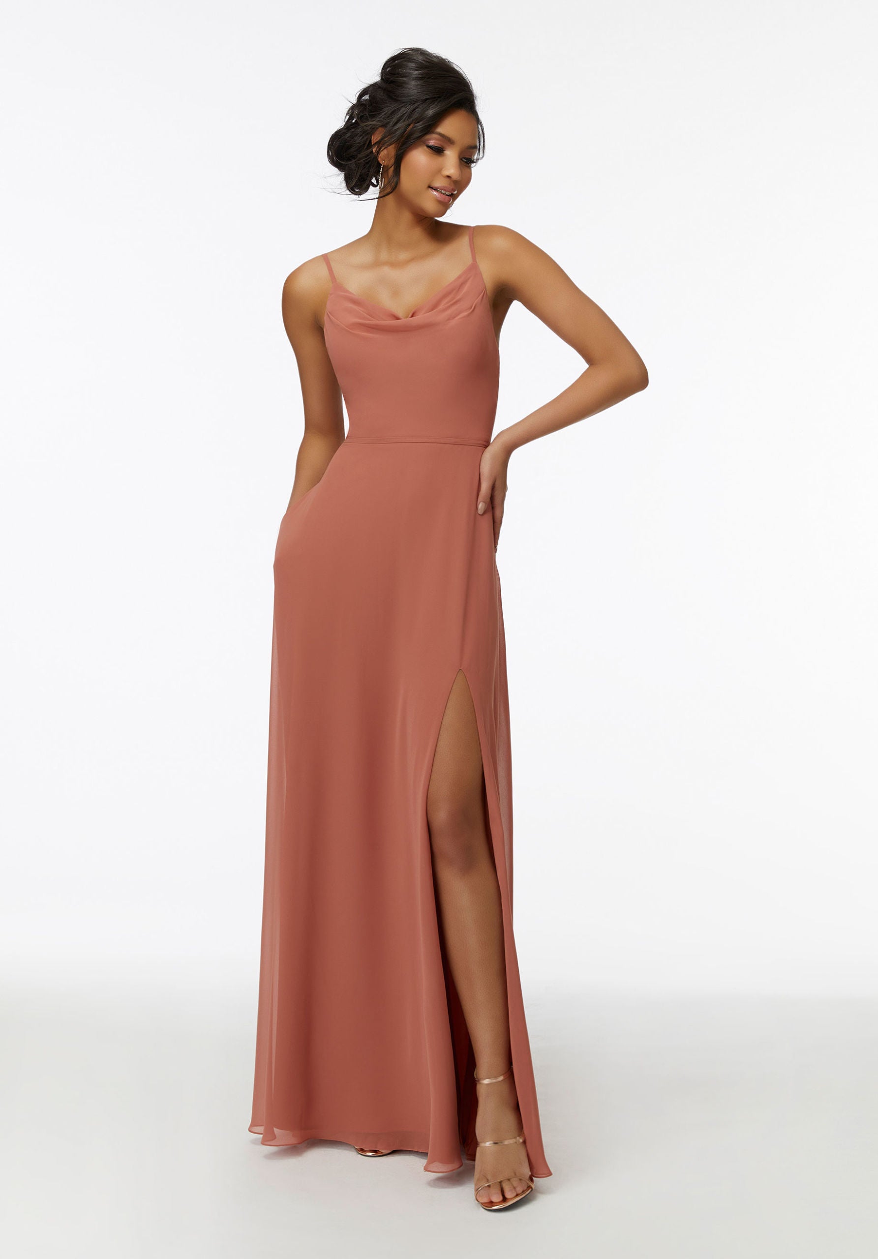 Cowl Neck Chiffon Bridesmaid Dress Bridal and Formal Cowl Neck Chiffon Bridesmaid Dress Bridal and Formal
