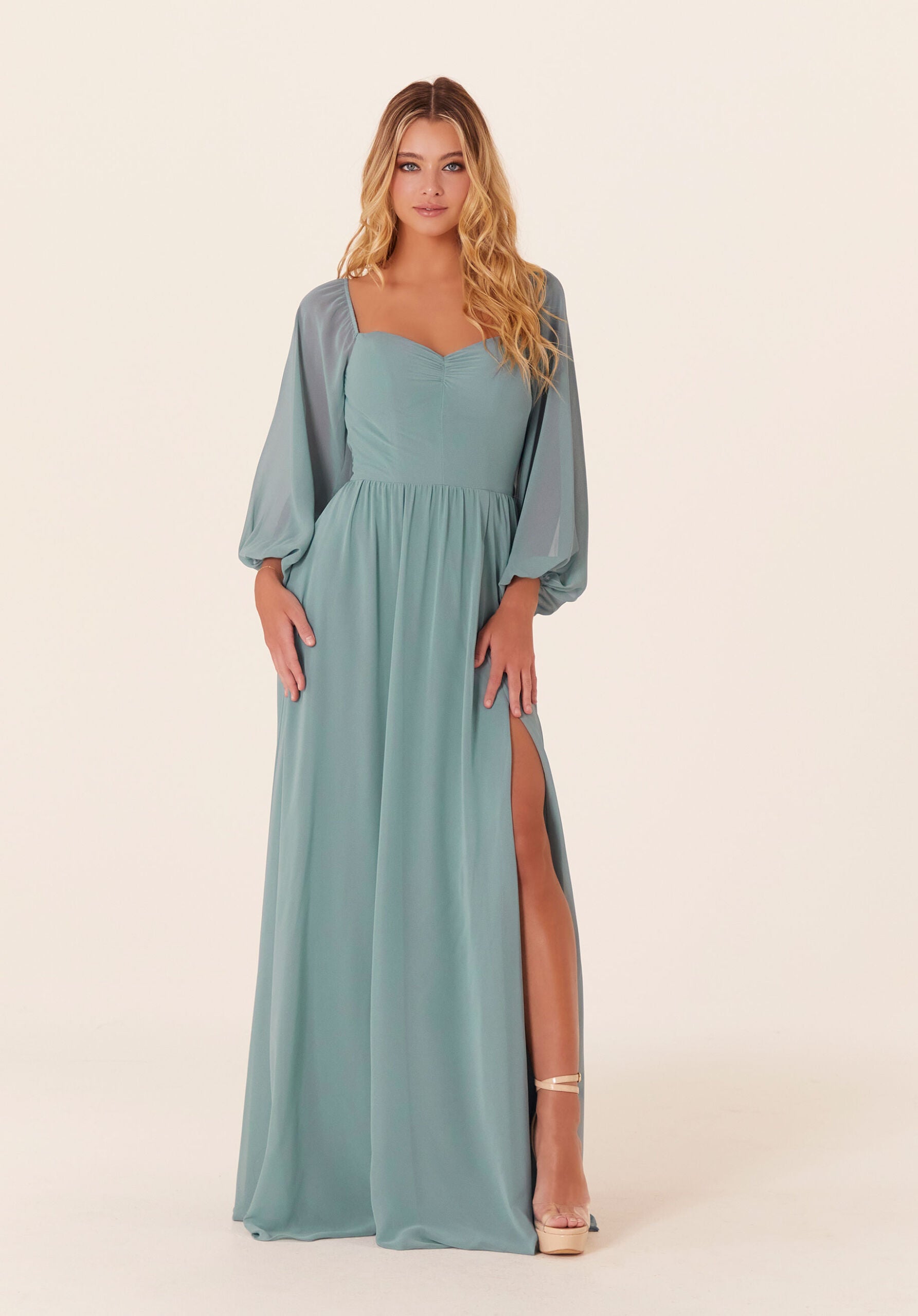 Chiffon Bishop Sleeves Bridesmaid Dress Bridal and Formal Chiffon Bishop Sleeves Bridesmaid Dress Bridal and Formal
