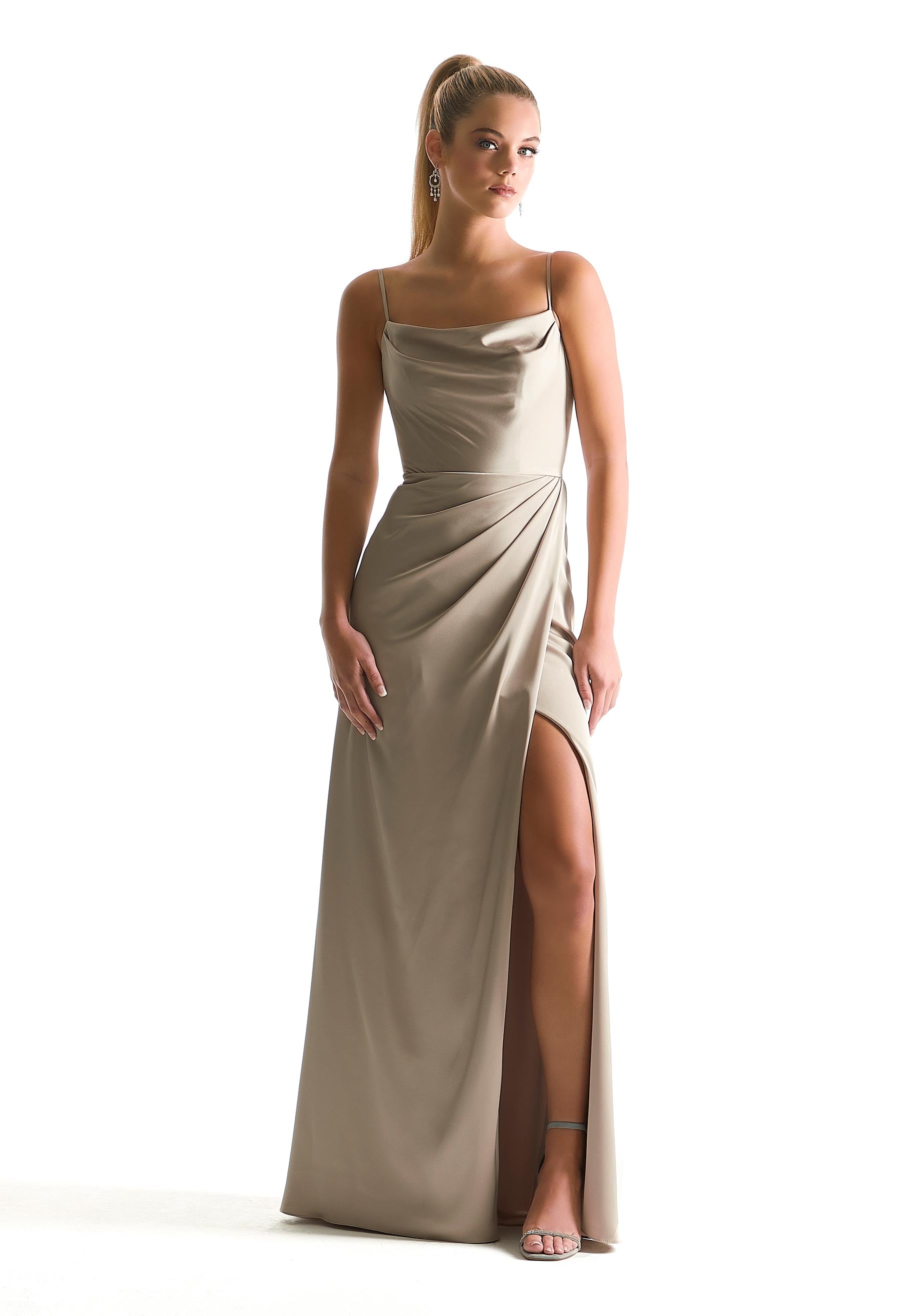 Cowl Neck Luxe Satin Bridesmaid Dress Bridal and Formal Cowl Neck Luxe Satin Bridesmaid Dress Bridal and Formal