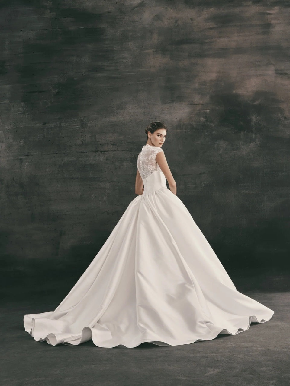 High-Neck Ball Gown Wedding Dress