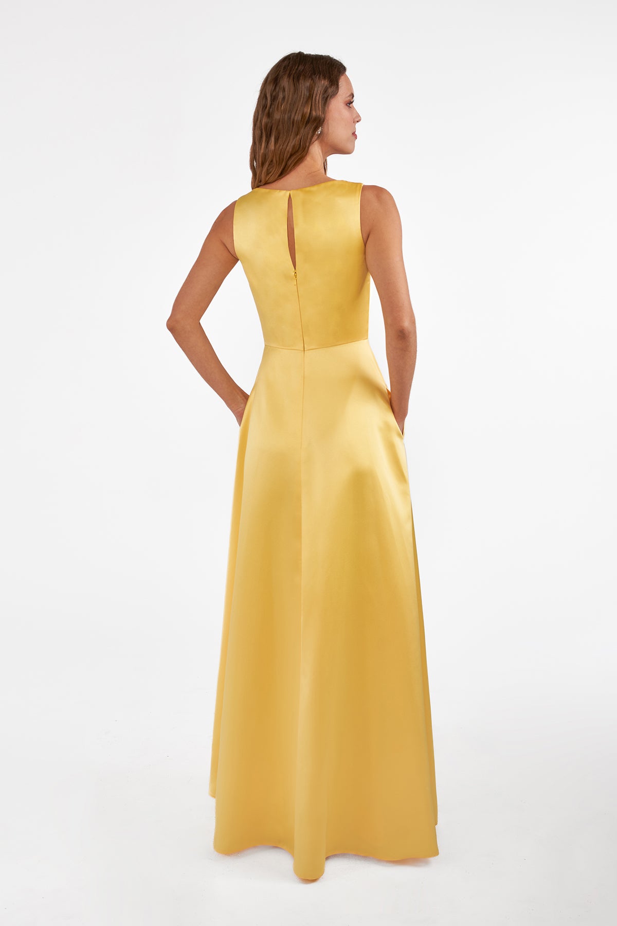 Plunging V-Neck A-line Bridesmaid Dress