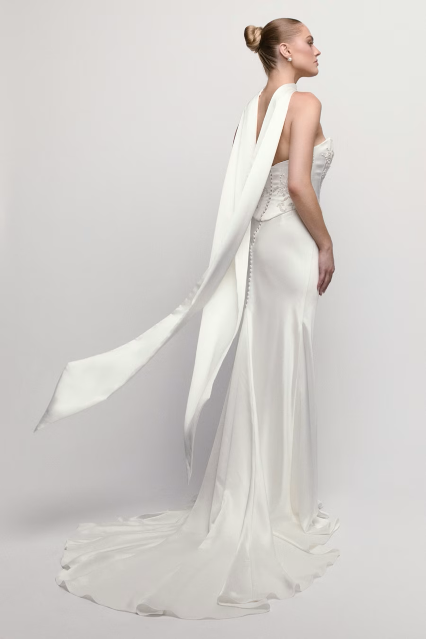 Christel with Scarf Wedding Dress