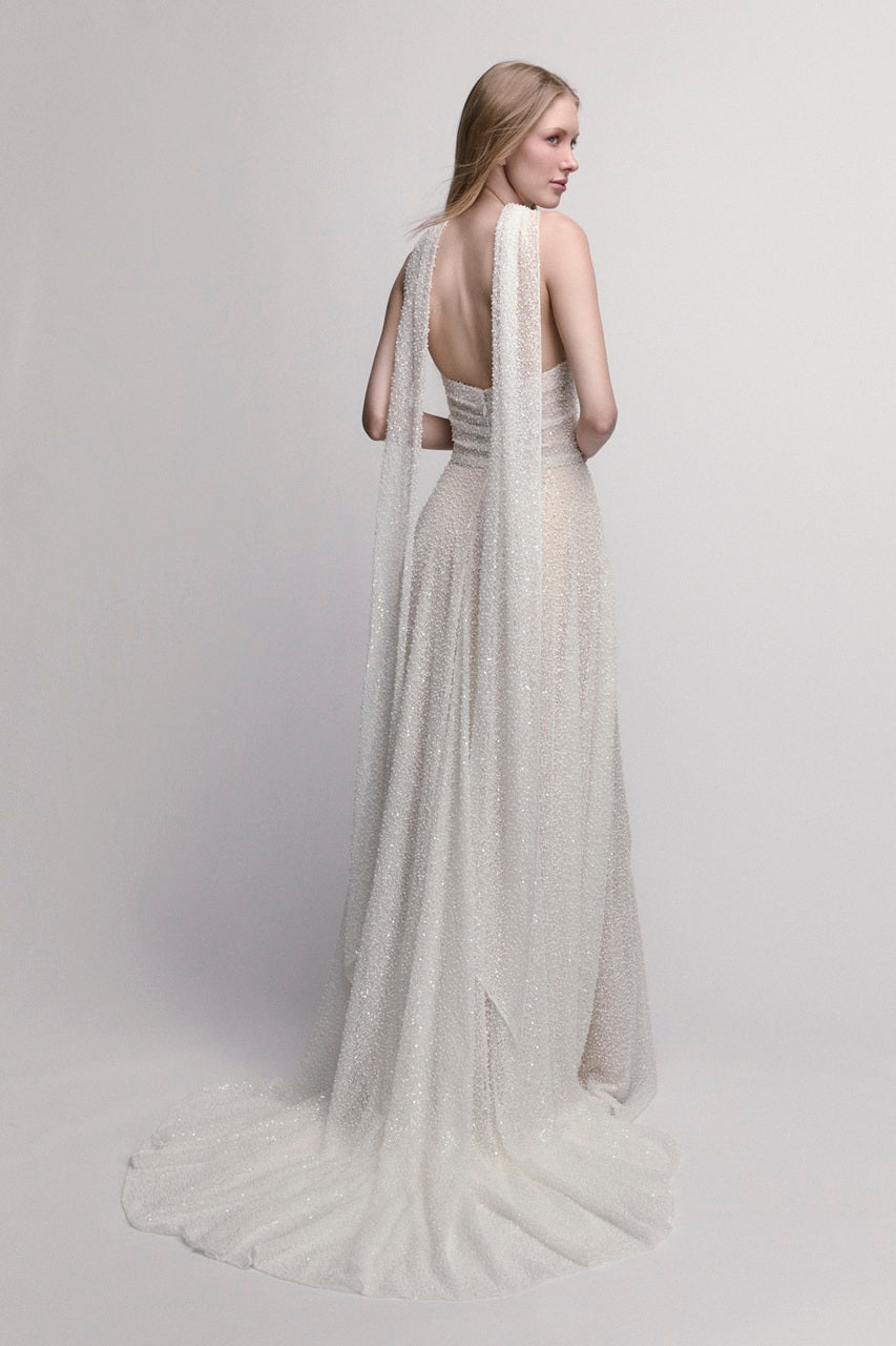Flossie with Scarf Wedding Dress