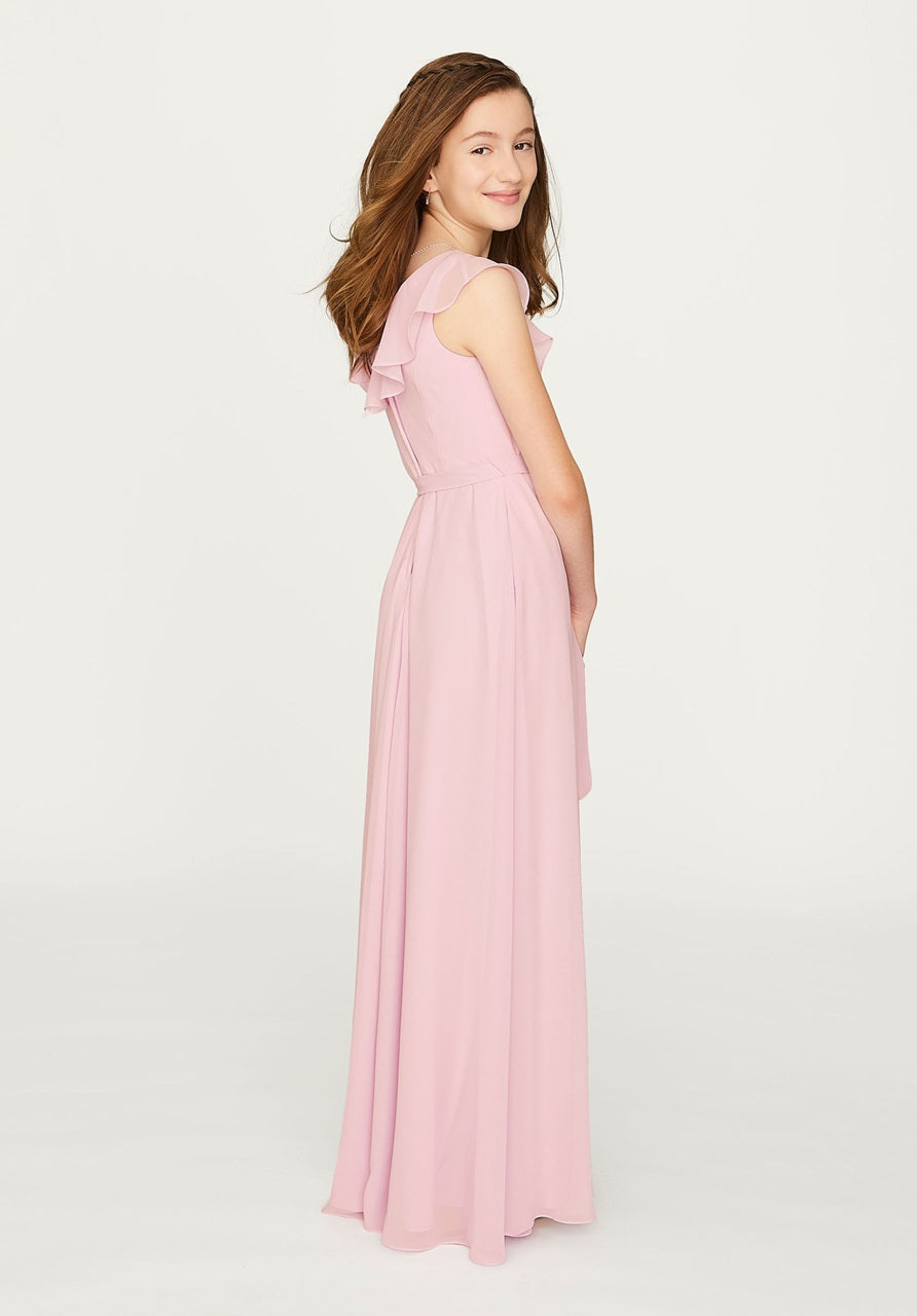 Flutter Sleeve Chiffon Junior Bridesmaid Dress