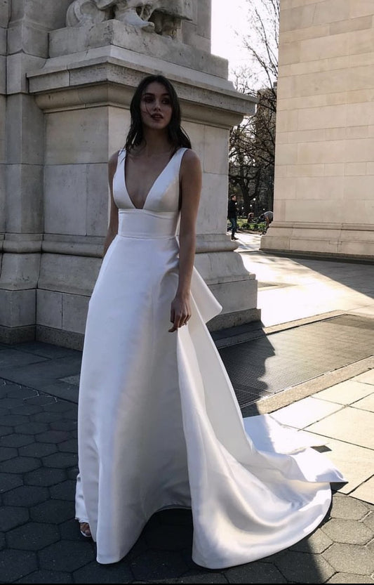 Sleeveless Mikado Wedding Dress