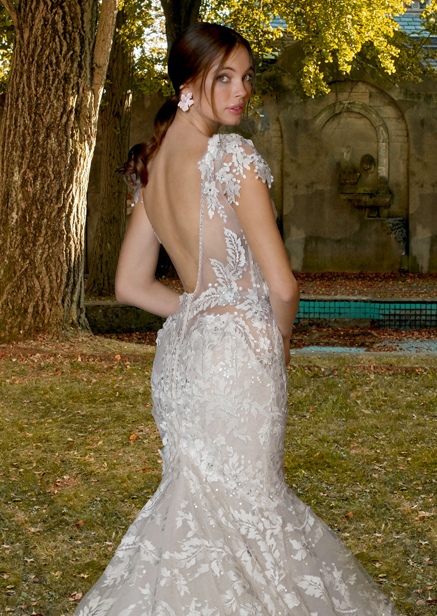 Embroidered Mermaid Wedding Dress