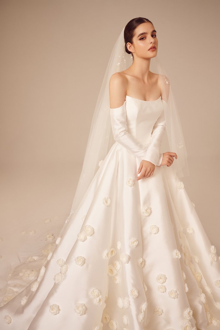 Mikado Off the Shoulder Wedding Dress