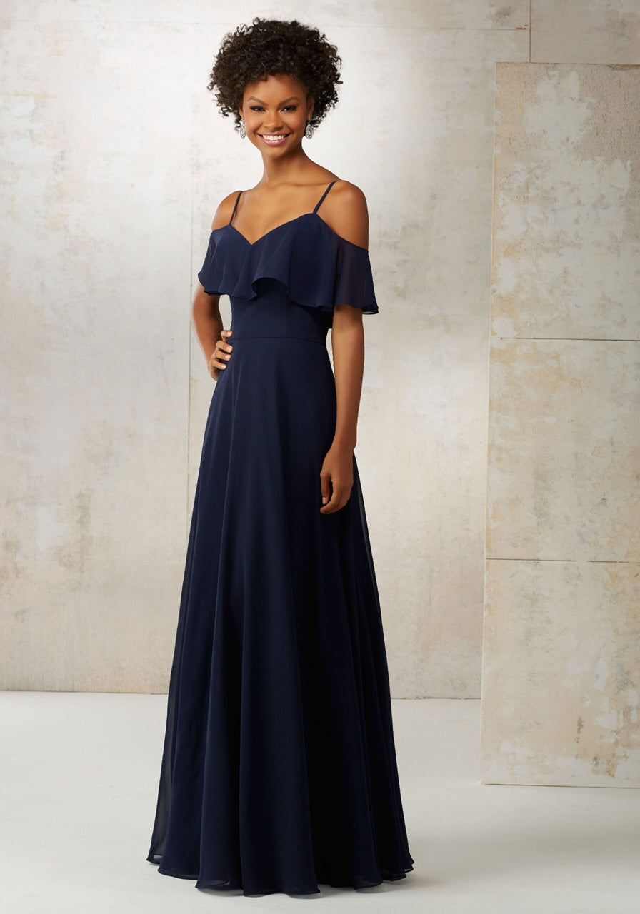 Chiffon Off-the-Shoulder Bridesmaids Dress