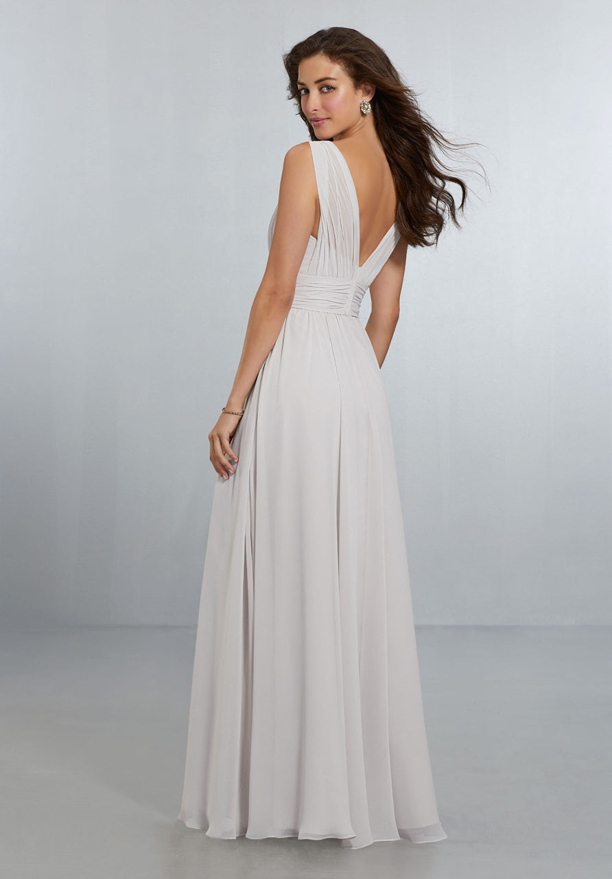 Chiffon V-Neckline Bridesmaids Dress