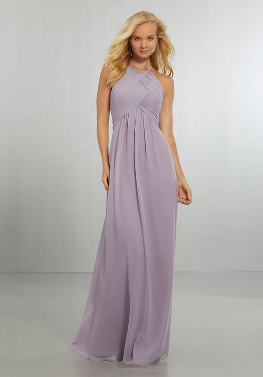 Chiffon Draped Bodice Bridesmaids Dress