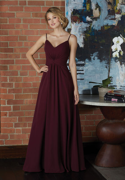 V-Neck Chiffon Bridesmaid Dress