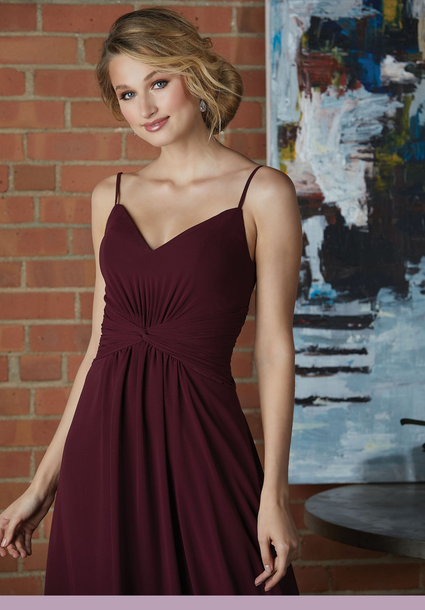 V-Neck Chiffon Bridesmaid Dress