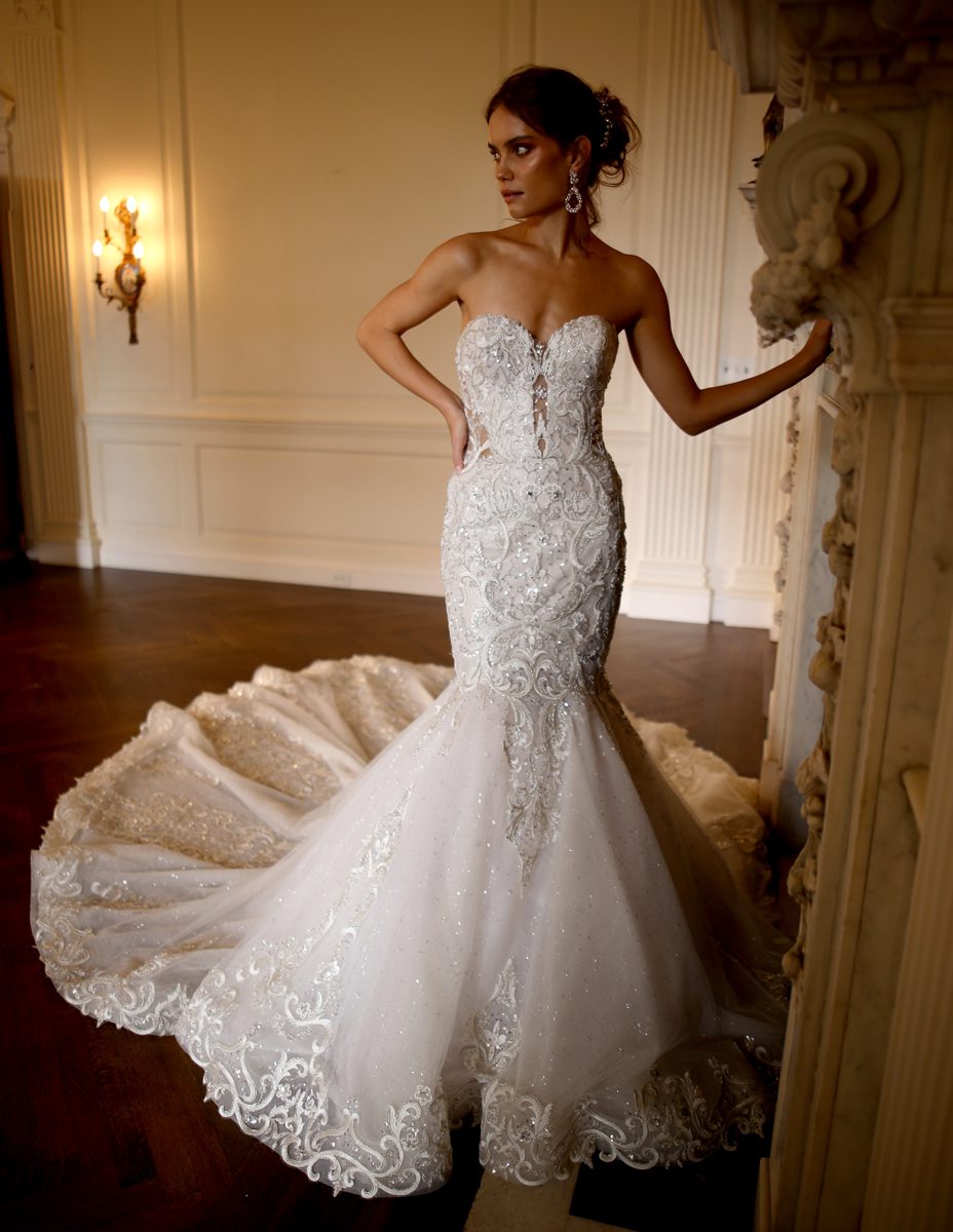 Eve of Milady Style 394 3D Floral Fit & Flare Wedding Dress | Bridal and Formal Eve of Milady Style 394 3D Floral Fit & Flare Wedding Dress | Bridal and Formal