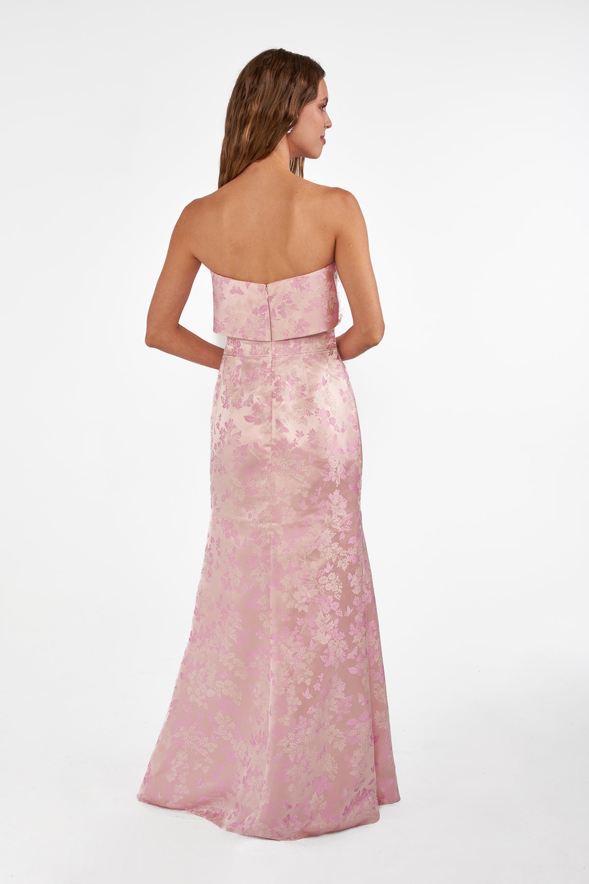 Strapless Jacquard Bridesmaid Dress
