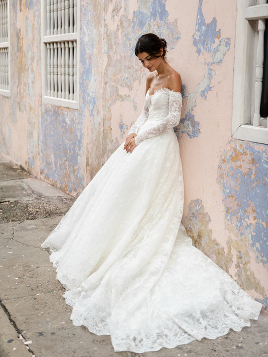 Lace Off-Shoulder Wedding Dress