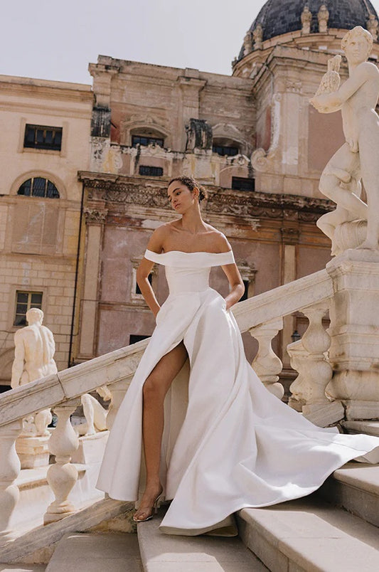 Off-Shoulder Wedding Dress