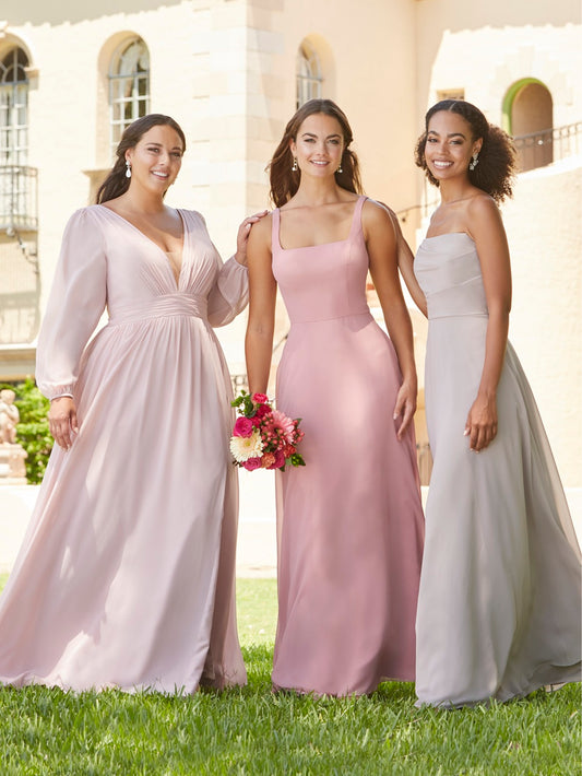 Square Neck A-line Bridesmaid Dress
