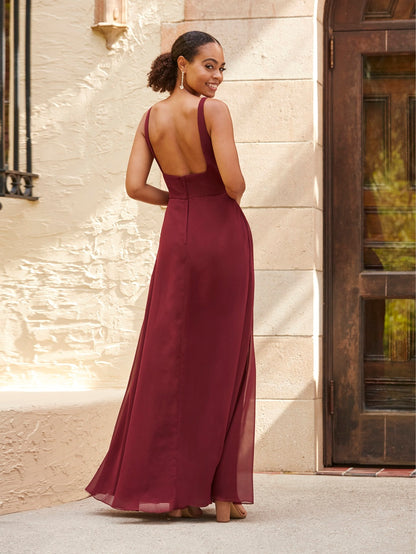 Square Neck A-line Bridesmaid Dress