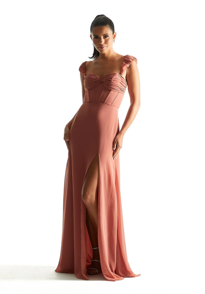 Corset Chiffon Bridesmaid Dress