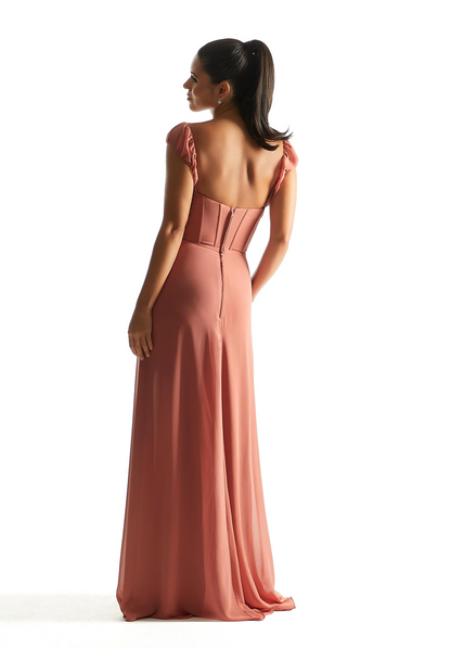 Corset Chiffon Bridesmaid Dress