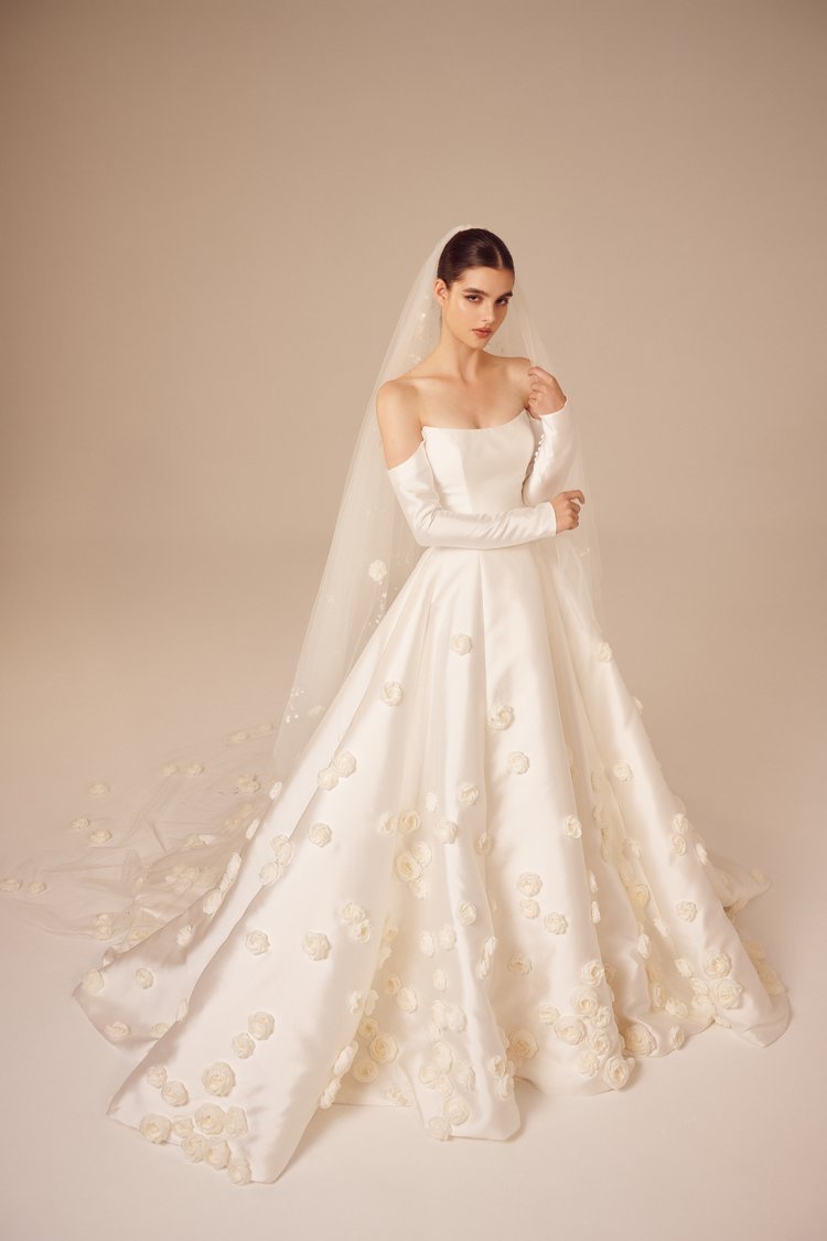 Mikado Off the Shoulder Wedding Dress