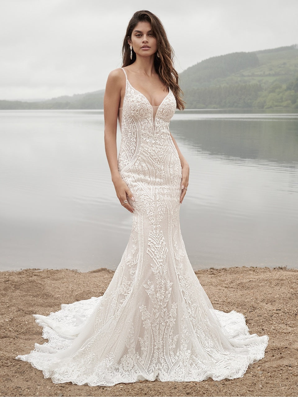 Bailey Wedding Dress with plunge