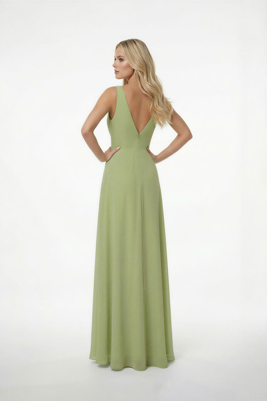 Cowl Neck Chiffon Bridesmaid Dress