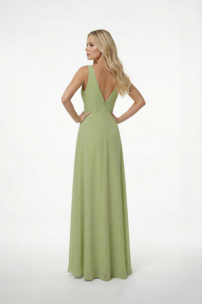 Cowl Neck Chiffon Bridesmaid Dress