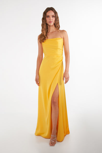 Strapless Bow Back Bridesmaid Dress