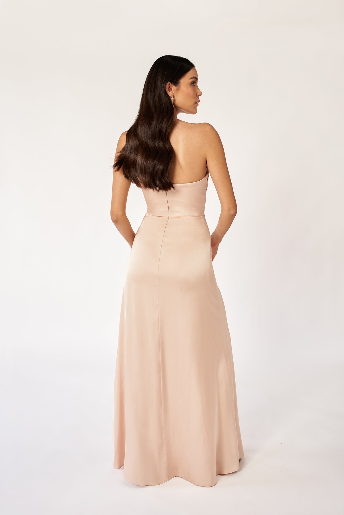 Charmeuse Strapless Twist Bodice Bridesmaid Dress Bridal and Formal Charmeuse Strapless Twist Bodice Bridesmaid Dress Bridal and Formal