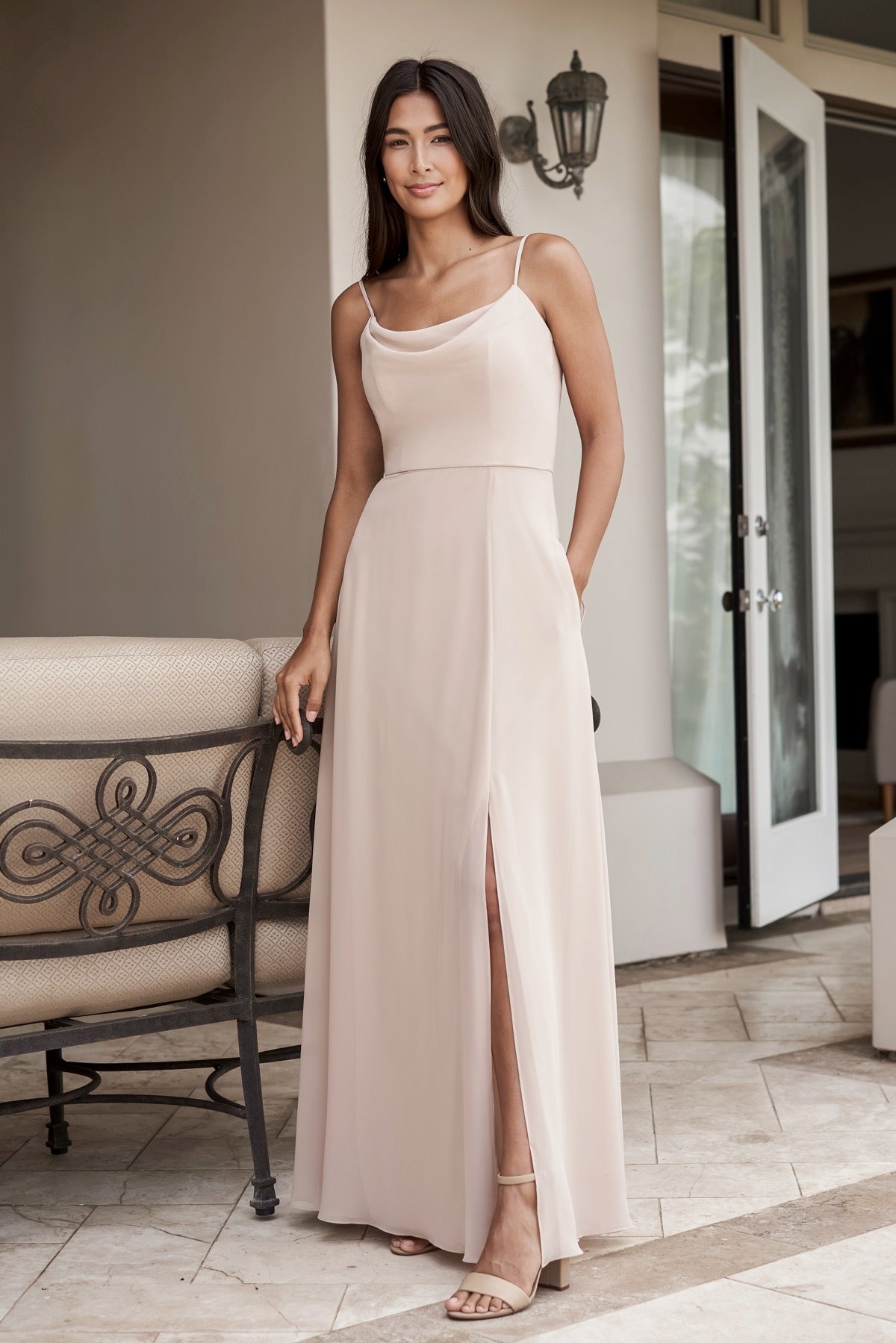 Cowl Neck A-Line Bridesmaid Dress – Bridal and Formal