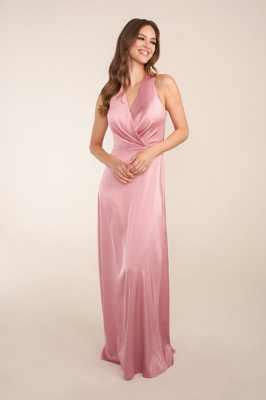 Halter Neck Lux Charmeuse Bridesmaid Dress