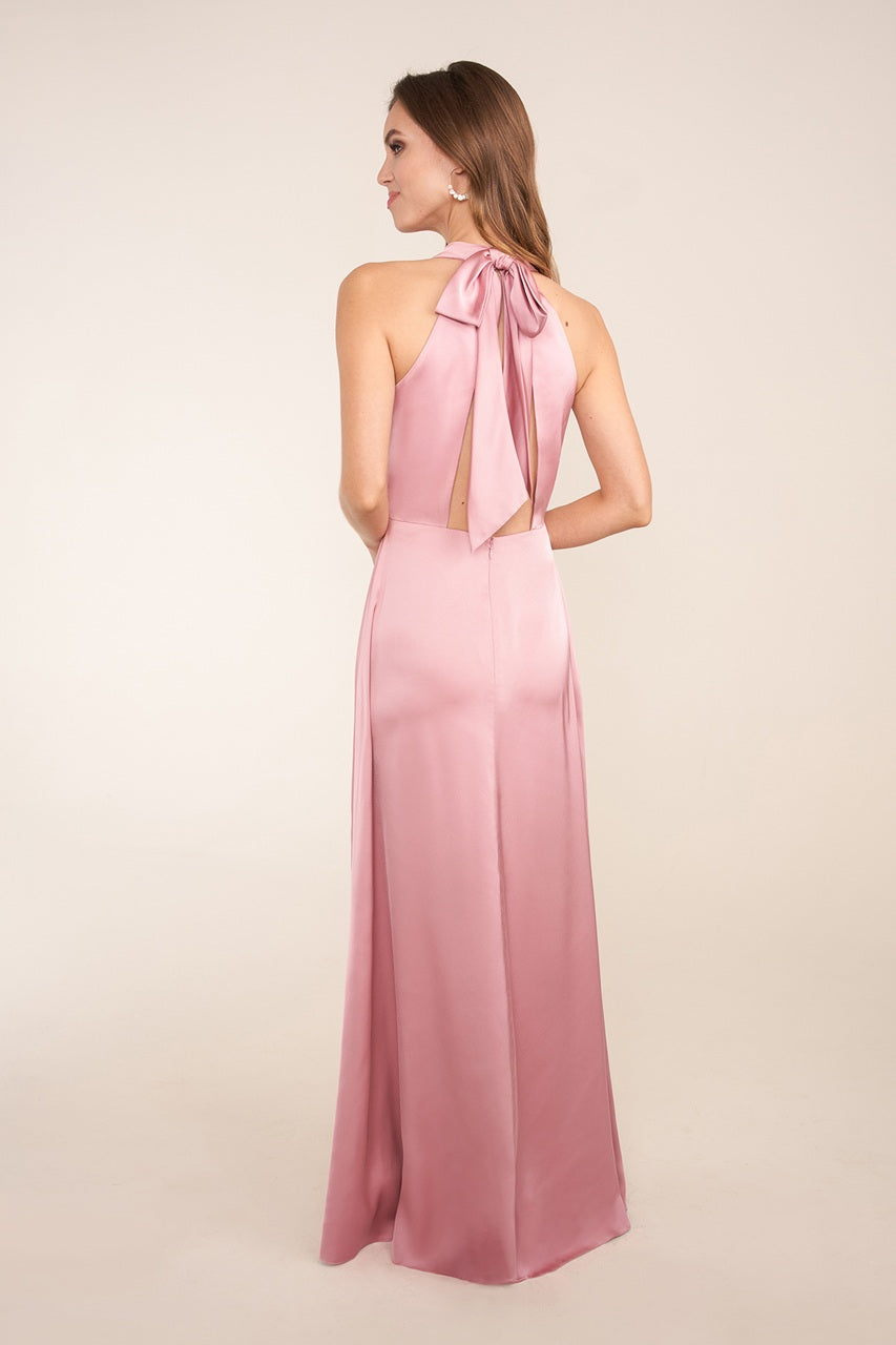 Halter Neck Lux Charmeuse Bridesmaid Dress