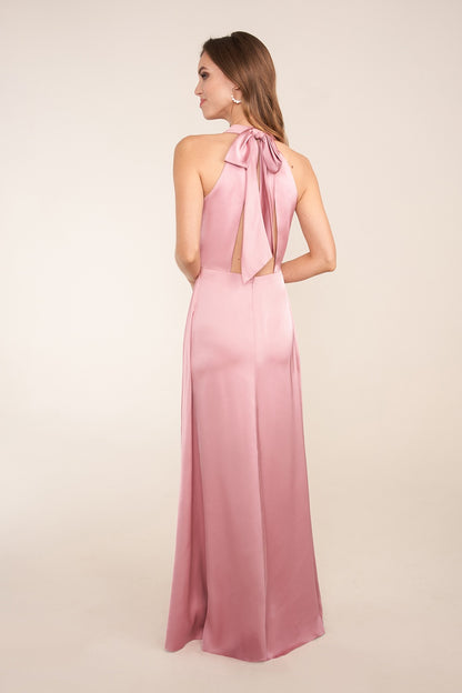 Halter Neck Lux Charmeuse Bridesmaid Dress