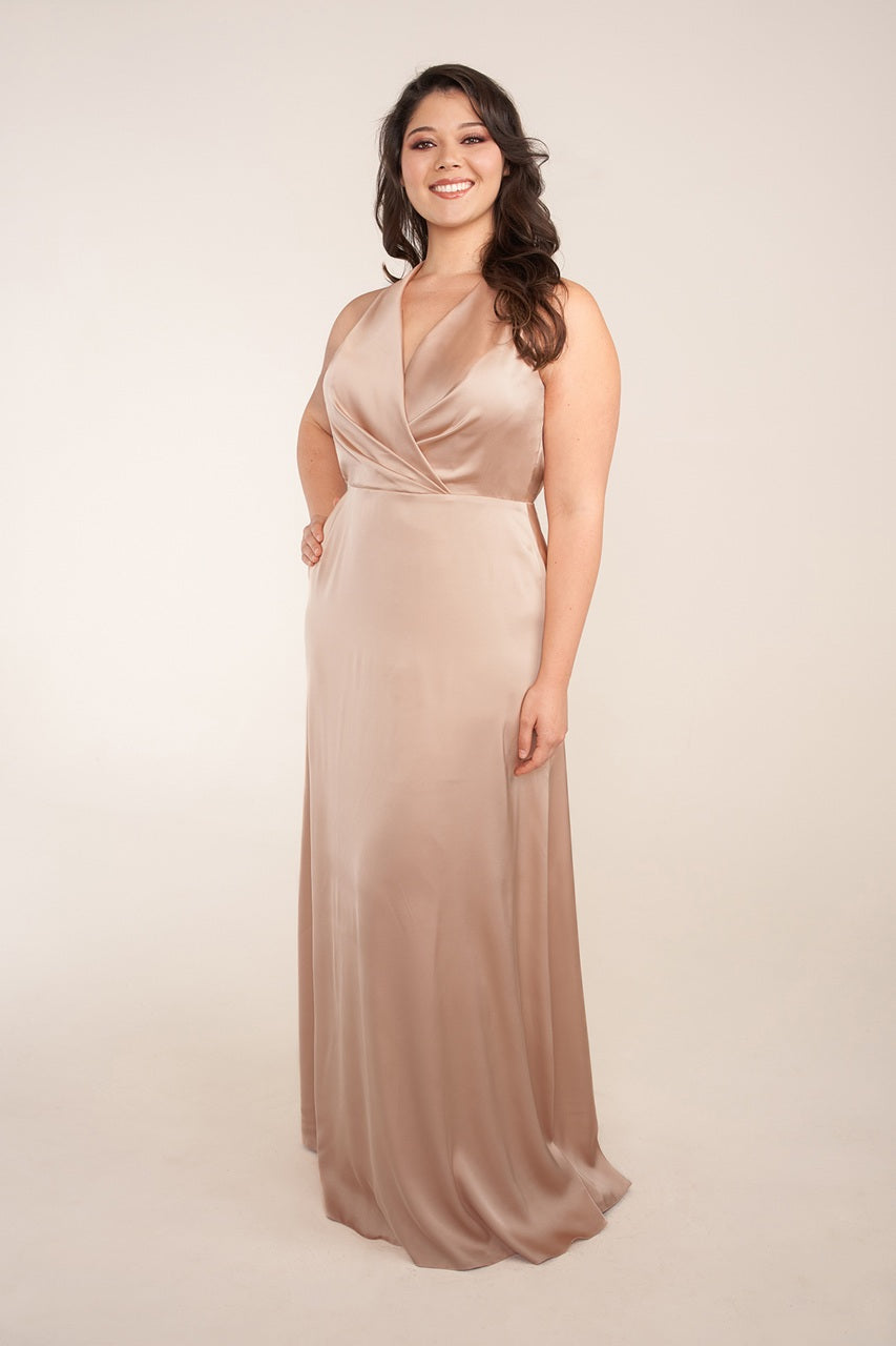 Halter Neck Lux Charmeuse Bridesmaid Dress