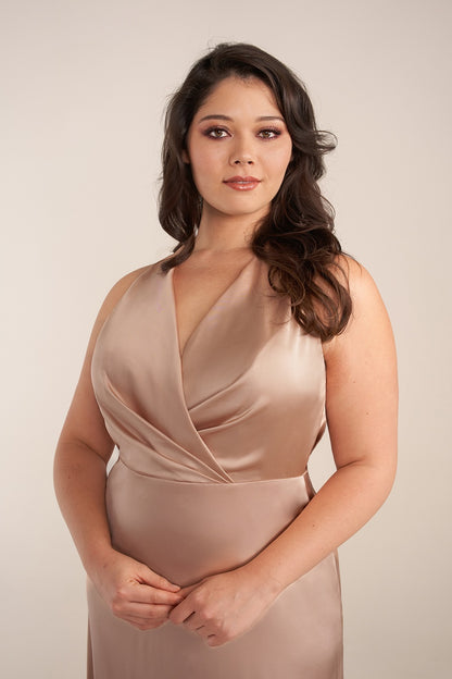 Halter Neck Lux Charmeuse Bridesmaid Dress