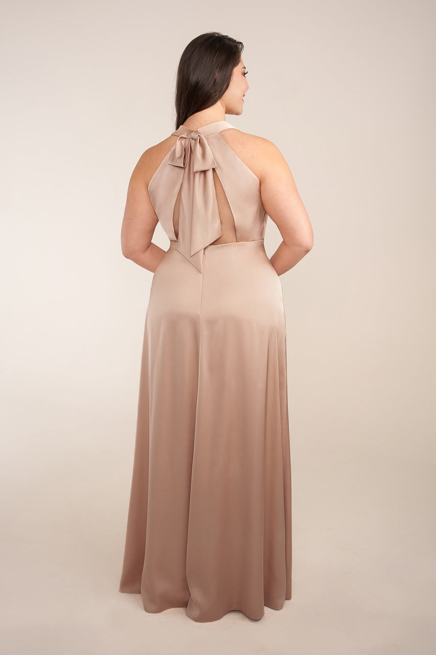 Halter Neck Lux Charmeuse Bridesmaid Dress