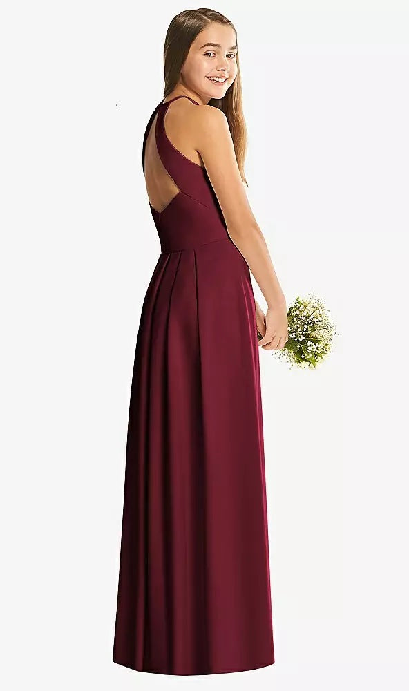 red jr bridesmaid dresses Duntery Asymmetrical Chiffon Junior Bridesmaid Dress Halter Spaghetti Straps, Mulberry
