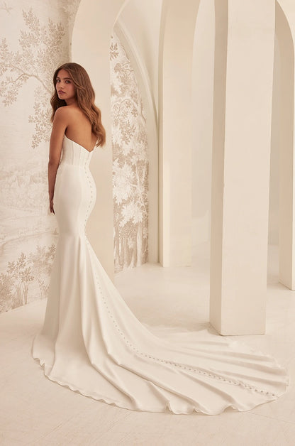 Draped Crepe Wedding Dress