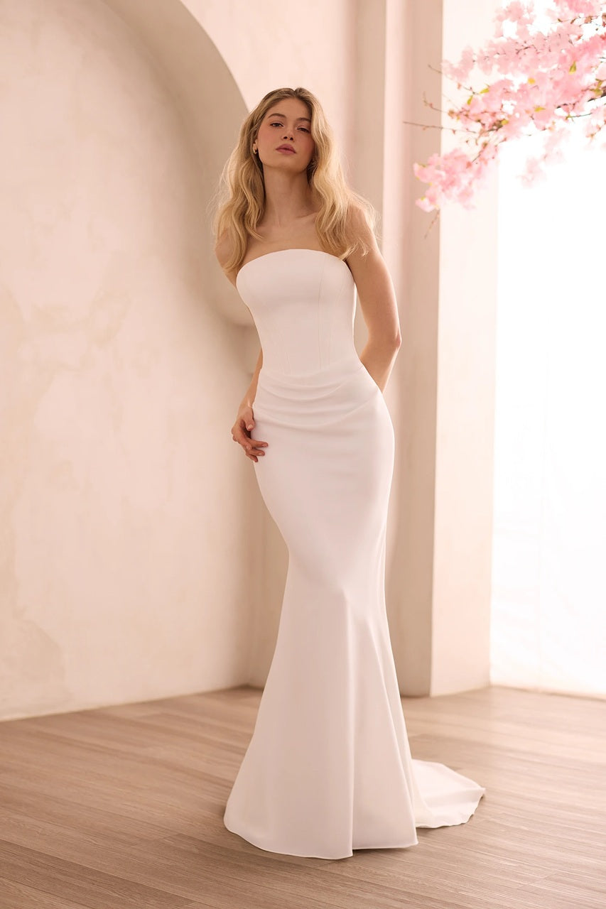Strapless Crepe Wedding Dress