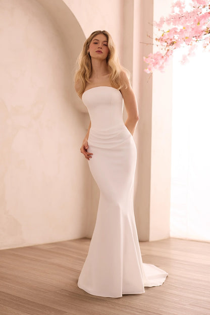 Strapless Crepe Wedding Dress
