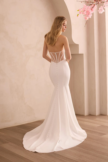 Strapless Crepe Wedding Dress