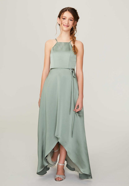 High Low Silky Satin Junior Bridesmaid Dress Bridal and Formal High Low Silky Satin Junior Bridesmaid Dress Bridal and Formal