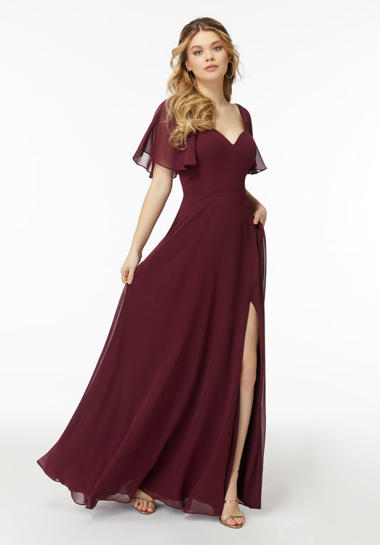 Flutter Sleeve Sweetheart Bridesmaid Dress