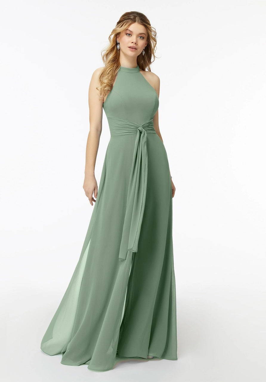 Halterneck Chiffon Bridesmaid Jumpsuit